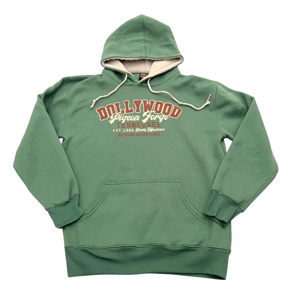 Vintage Dollywood Dolly Parton Fleece Hoodie Small Green Tennessee Made in USA